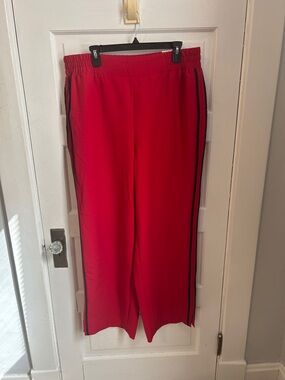 Women’s Red Pants with Black Side Stripe